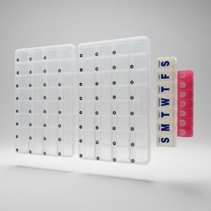 Weekly & Monthly Pill Organizer - Lot of 4: 2 monthly, 2 weekly